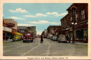 Canada Ontario Fort William Main Street Business Section