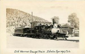 CO, Idaho Springs,Colorado, RPPC,Old Narrow Gauge Train