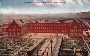 Vintage Postcard Exchange Building Union Stock Yards Chicago Illinois ILL