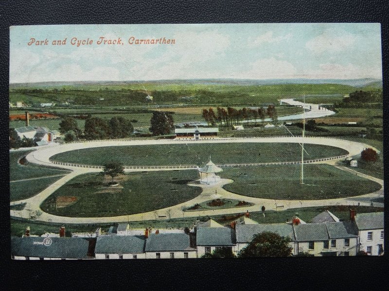Wales CARMARTHEN Park, Cycle Track / Velodrome c1906 Postcard by Valentine 33729