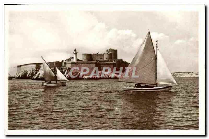 Old Postcard Marseille Le Chateau D & # 39if Boat