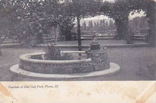 Illinois Peoria Fountain At Glen Oak Park 1908