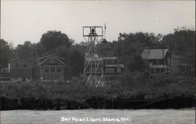 Sarnia Ontario Bay Point Lighthouse Real Photo Postcard