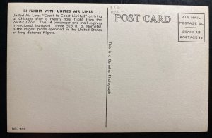 Mint USA Advertising Picture Postcard Flight With United Air Lines Coast To Coas 