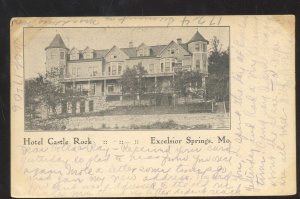 EXCELSIOR SPRINGS MISSOURI HOTEL CASTLE ROCK VINTAGE ADVERTISING POSTCARD