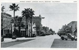 VINTAGE POSTCARD c. 1920s MARKET STREET AT REDDING CALIFORNIA (SOLD AS REPRO)