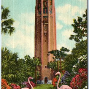 c1950s Lake Wales, FL Singing Tower Flamingos Garden Eden Old World Florida A218