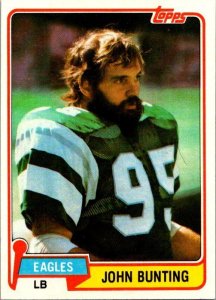 1981 Topps Football Card John Bunting Philadelphia Eagles sk10246
