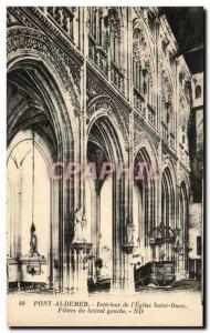 Old Postcard Pont Audemer Interior L & # 39Eglise Saint Ouen Pillars of the L...