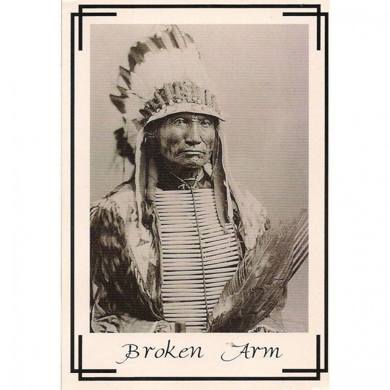 Indian Chief Broken Arm Ogalla Sioux Photo Postcard