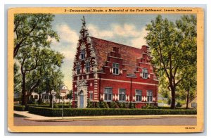 Zwaanendael Museum Lewes Delaware DE UNP Linen Postcard N24