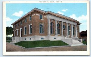 BRAZIL, IN  Indiana  ~  U.S. POST OFFICE 1950 Clay County  Linen Postcard