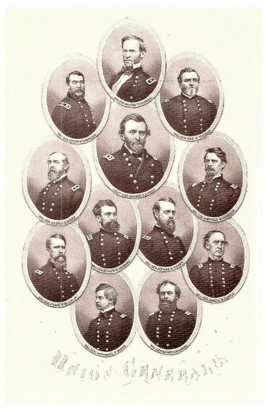 Lot of 12 Civil War Postcard Union Generals Navy Blue Lincoln & More Rare-