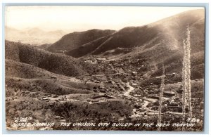 1938 Bird's Eye View Of Deep Canyon City Bisbee Arizona AZ RPPC Photo Postcard