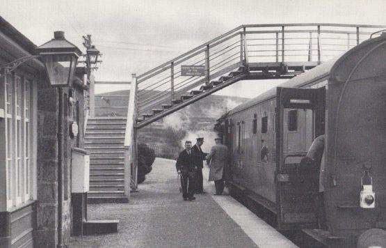 Elgin Grantown Train at Spey East Station in 1961 Railway Postcard