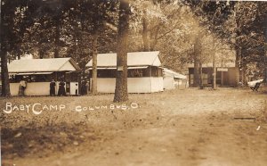 J56/ Columbus Ohio RPPC Postcard c1910 Baby Camp Orphanage Cabin 313