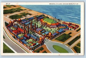 Chicago Illinois IL Postcard Oriental Village Worlds Fair c1940 Vintage Antique