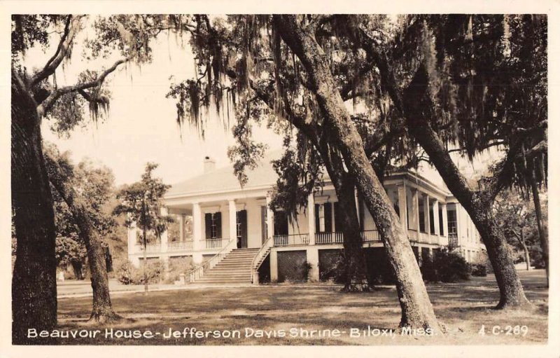 Biloxi Mississippi Beauvoir House Jefferson Davis Shrine Real Photo PC AA26632