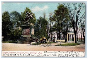 1907 South Entrance Prospect Park Brooklyn New York N, Statue Showing Postcard 