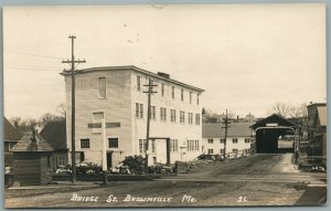 BROWNVILLE ME BRIDGE STREET ANTIQUE REAL PHOTO POSTCARD RPPC