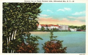 Vintage Postcard 1920's Saranac Inn Upper Saranac Lake Adirondacks Mts. New York