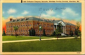 Vtg 44th Ordnance Company Barracks Proving Grounds Aberdeen MD WW2 Era Postcard