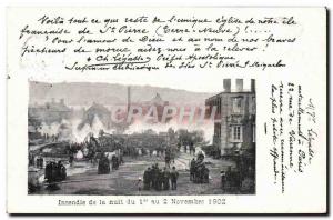 Old Postcard Firemen St. Peter Tere New Fire in the night of 1 to 2 November ...