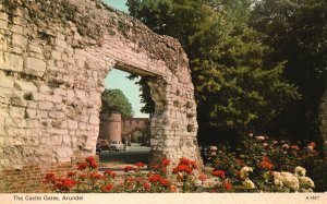 Vintage Postcard The Castle Gate Entrance Arundel England