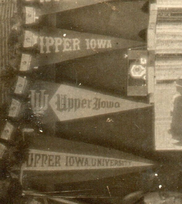 Fayette IA RPPC c1910 INTERIOR GENERAL STORE Upper Iowa Pennants nr West Union