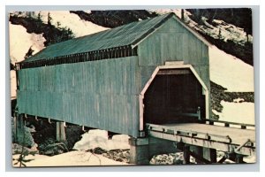 Vintage 1960's Postcard Texas Creek Bridge Covered Bridge S.E. Alaska Hyder AK