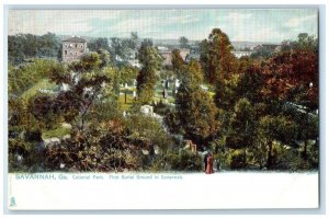 Colonial Park First Burial Ground In Savannah Georgia GA Tuck's Antique Postcard