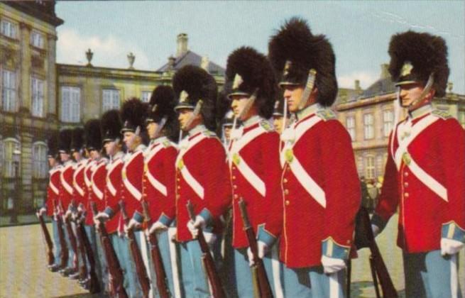 Denmark Copenhagen The Royal Guard At Amalienborg Palace 1956