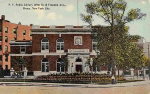 New York City Public Library 169th St Franklin Ave Bronx NY 1910c postcard