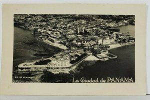 Panama Air View La Giudad de Panama RPPC Postcard O5