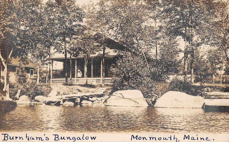 Monmouth Maine birds eye view Burnham's Bungalow real photo pc Z41426