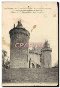 Old Postcard Combourg Chateau Feodal Towers Cat Crosses and The Castle of Com...