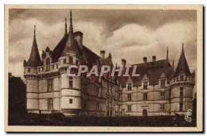 Old Postcard Azay le Rideau I and L Le Chateau North East Coast