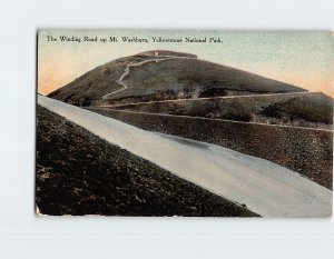 Postcard The Winding Road up Mt. Washburn Yellowstone National Park Wyoming USA