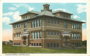 Postcard Oklahoma Lawton Lincoln School occupation Teich 23-9386