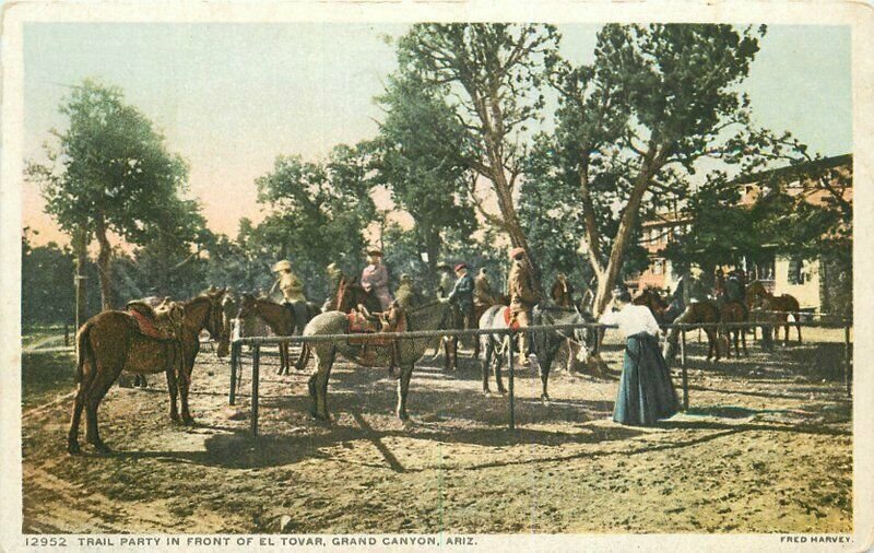 Arizona El Tovar Hotel Trail Party Grand Canyon 1907 Detroit Publishing 6968