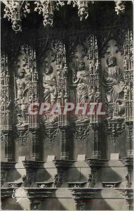 Old Postcard Auch - The Cathedral - some statues Wooden Carves