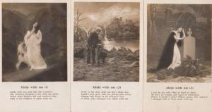 Abide With Me 3x Antique Songcard Postcard