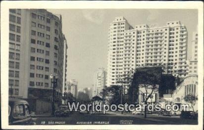 Real Photo Avenida Ipiranga Sao Paulo Brazil Postal Used Unknown 