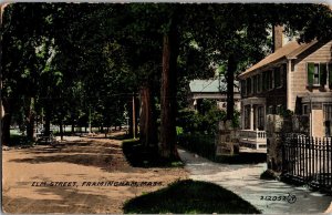 View of Elm Street, Framingham MA c1914 Vintage Postcard L56