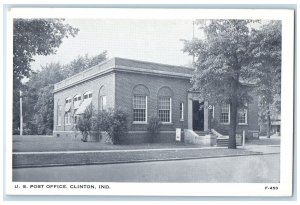c1960's US Post Office Exterior Roadside Clinton Indiana IN Unposted Postcard