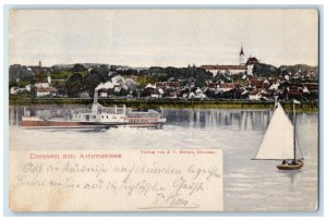 1909 Sailboating Ammersee Lake in Upper Bavaria Germany Antique Postcard