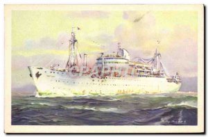 Old Postcard Boat Company Courier Maritime Ship Vietnam