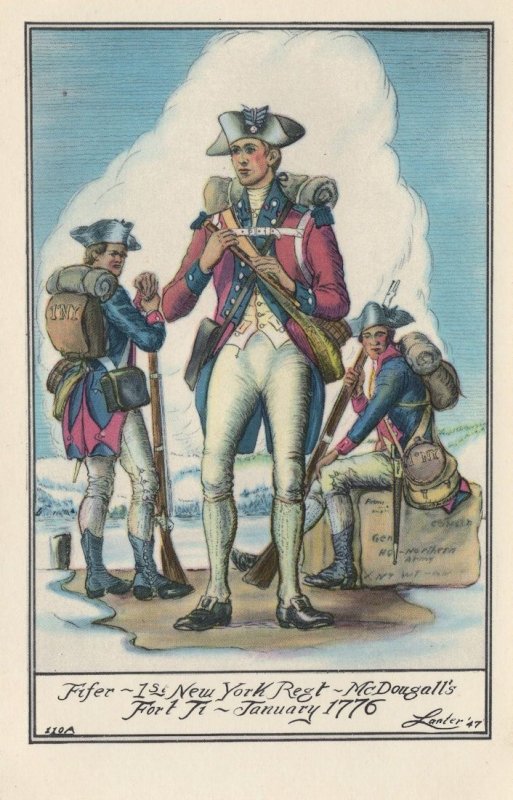 Fifer Of 1st New York Regiment McDougalls 1776 Fort Tilbury Postcard