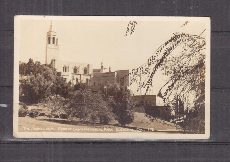 CALIFORNIA, GLENDALE, FOREST LAWN MEMORIAL PARK, MAUSOLEUM, c1930 real photo ppc