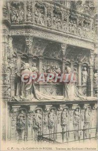 Old Postcard The Cathedral of Rouen Tomb of the Cardinals of Amboise